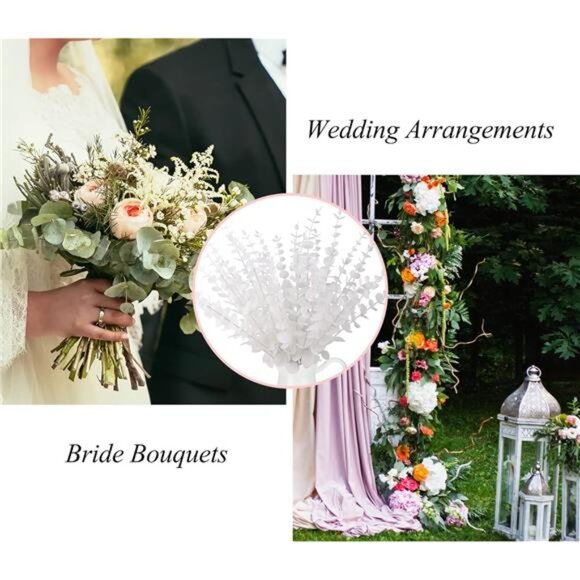 36 Pcs White Eucalyptus Stems Artificial Eucalyptus Leaves Decor Eucalyptus - Picture 7 of 8